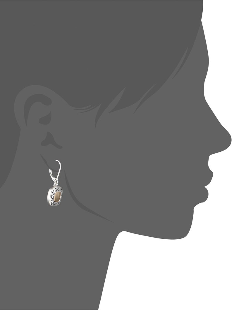 Napier Pattern Balance Two Tone Leverback Drop Earrings - Image 2
